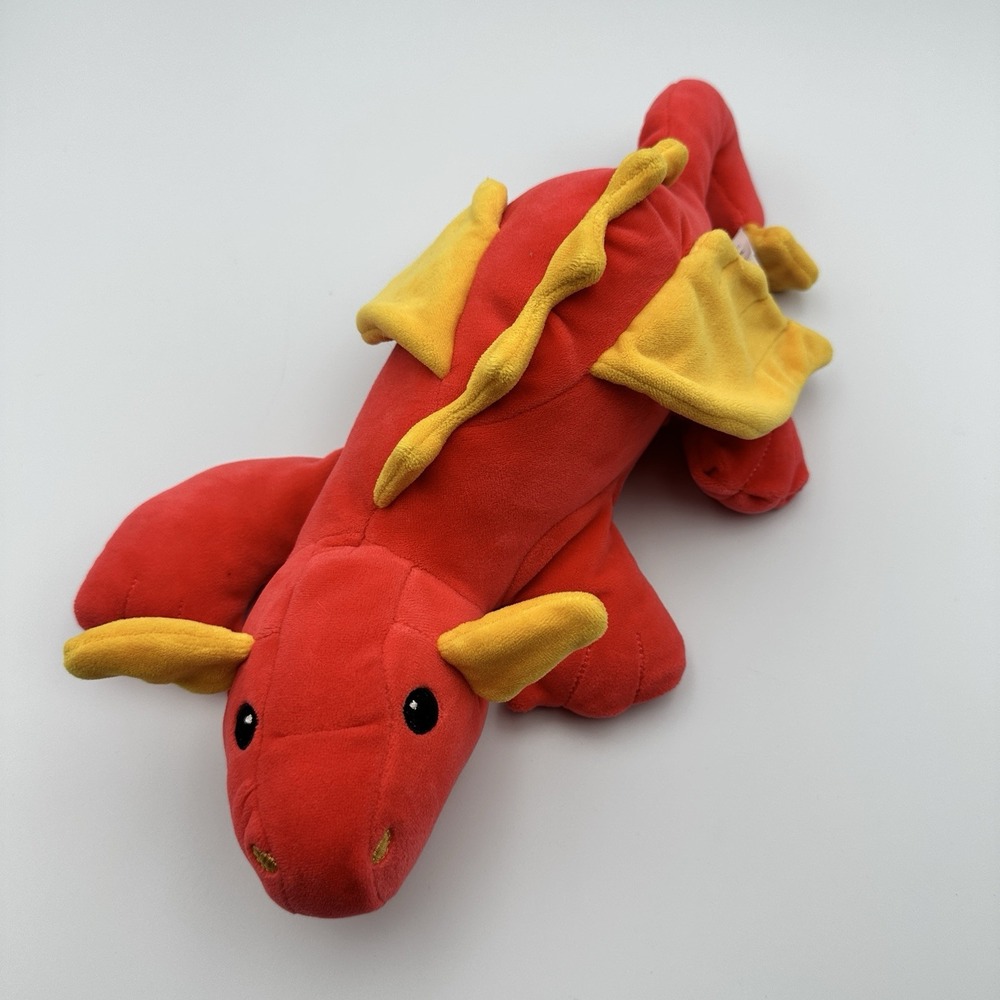 Manhattan Toy Company Rufus Dragon Plush Stuffed Animal Red Yellow Soft Weighted